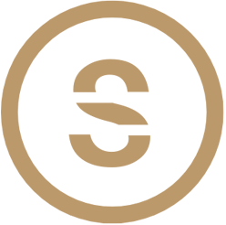 Circular gold logo for Saga Development, featuring a stylized letter S inside a ring.